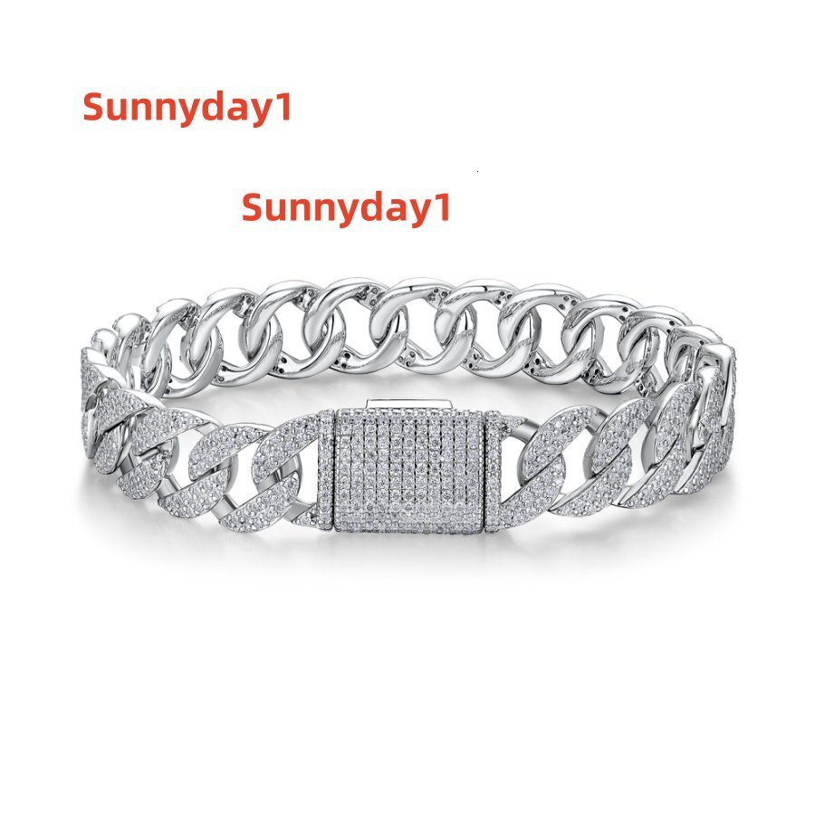 Hip Hop Style S925 Sterling Silver Moissanite Chain Bracelet D Color VVS1 Lab Diamonds 18K Gold Rose Gold White Gold Jewelry