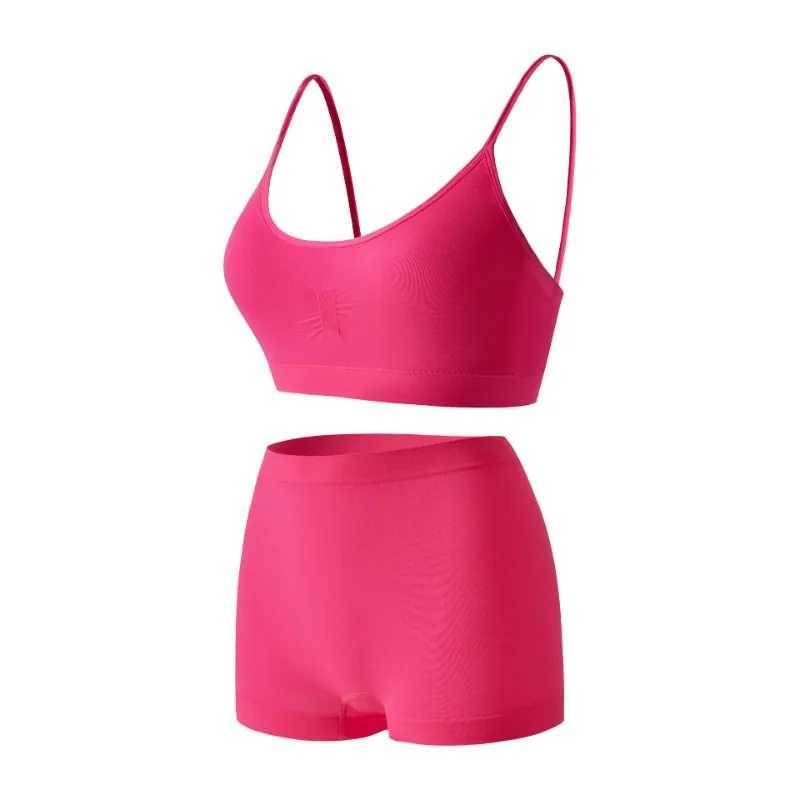 2-piece yoga shorts set gym workout set womens workout set fitness set cross strap bra high waisted sprint track suitW250411