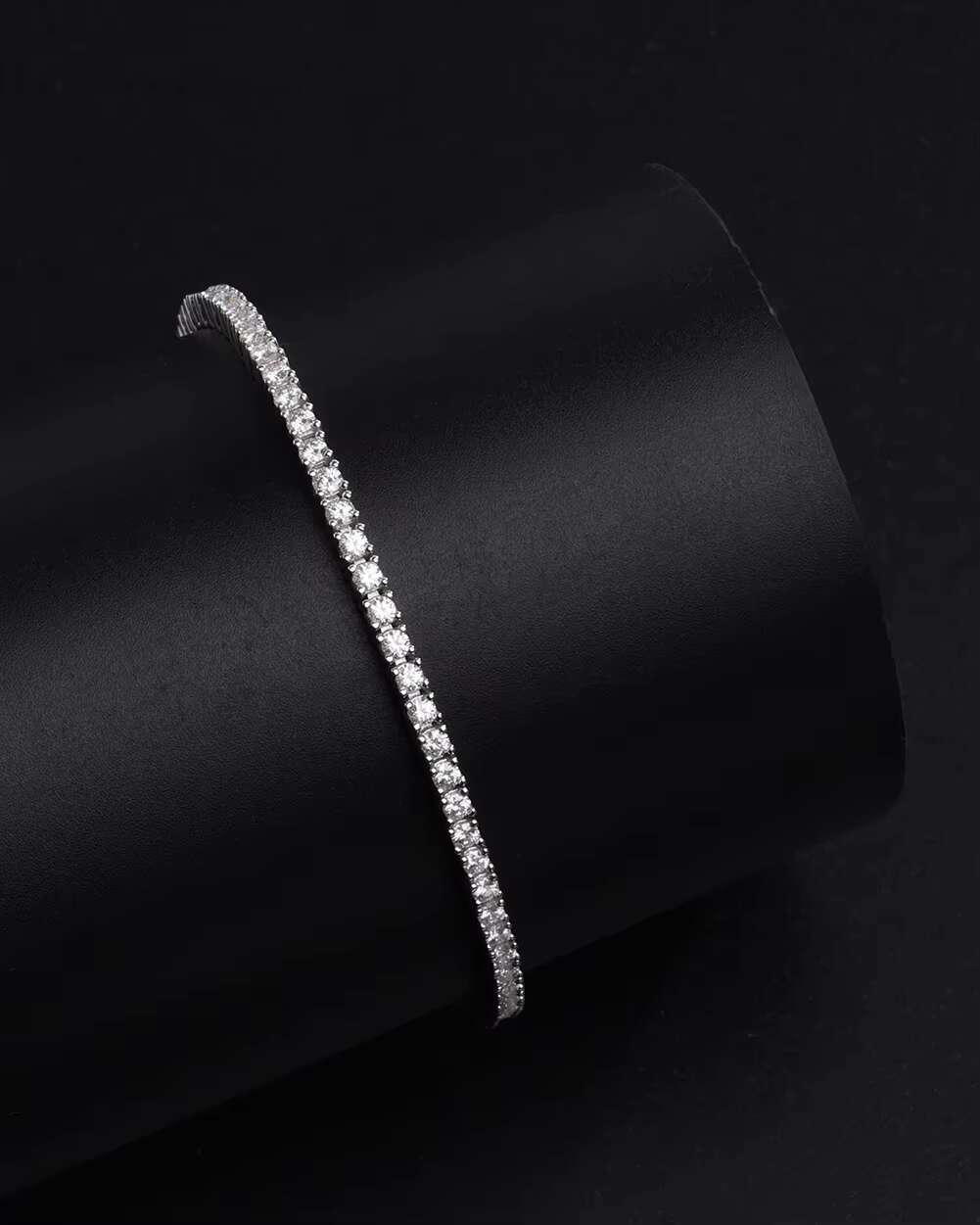 Hip Hop Jewelry 2mm Silver Moissanite Tennis Bracelet/Necklace with Secure Spring Clasp - Urban Chic Accessories