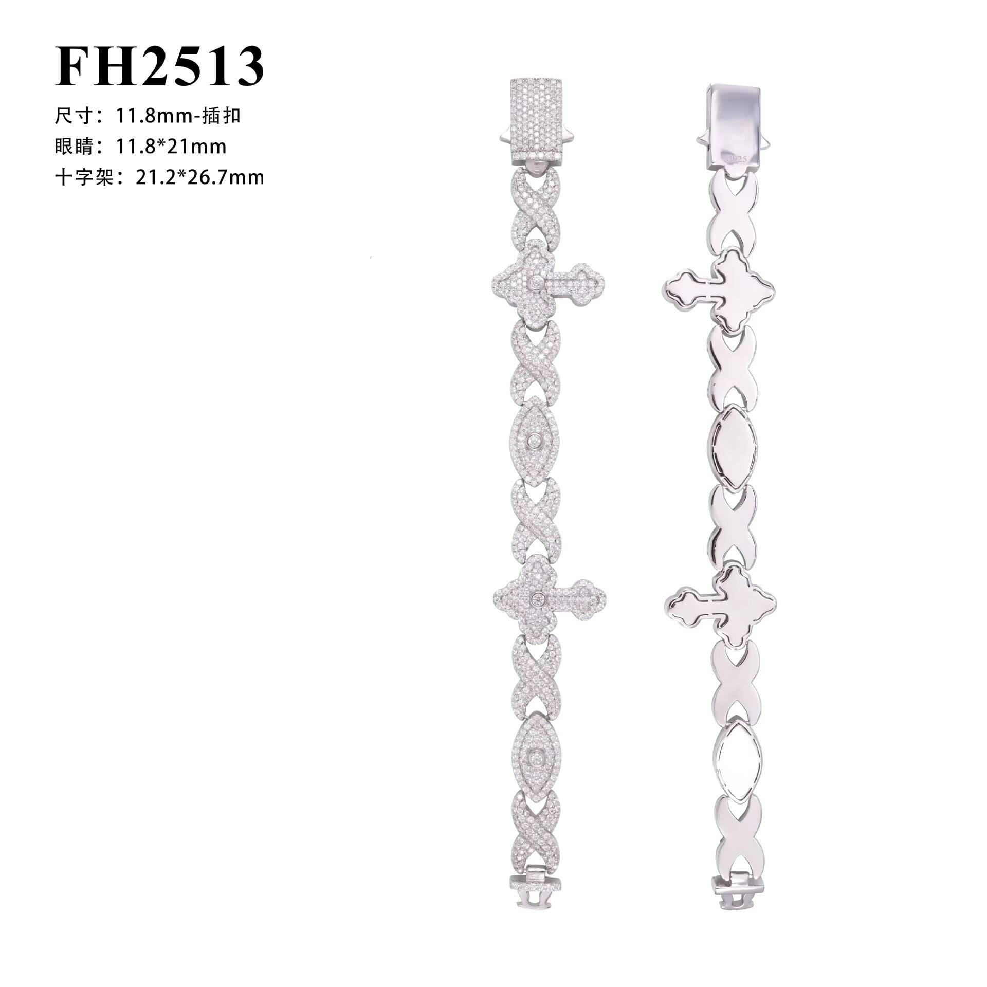 Wholesale Price 925 Moissanite Infinity Cross Bracelet Iced Out Men Jewelry Cross Cuban Link Bracelets Moissanite Cuban Bracelet