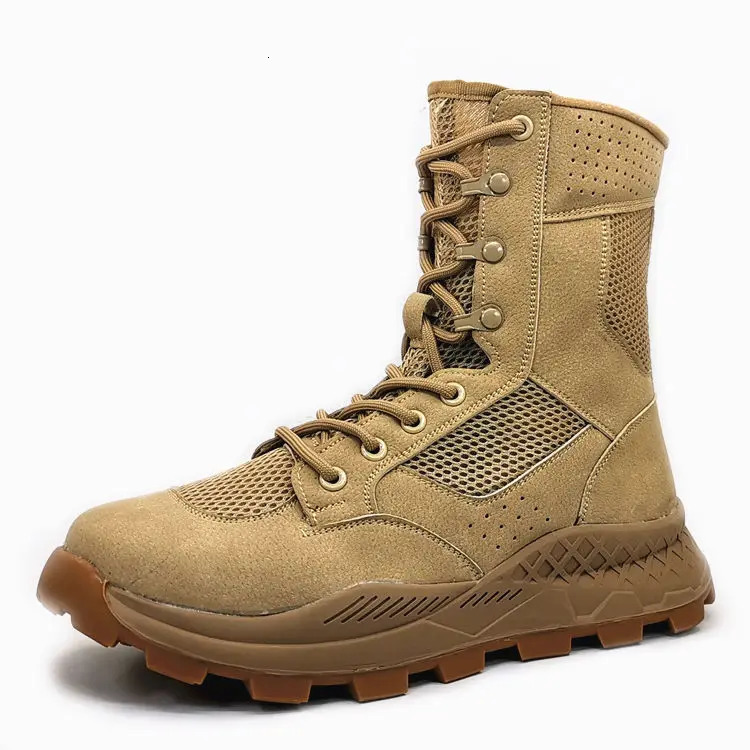 Outdoor Desert Boots Spring Special Forces Men Mesh Breathable Combat Mountaineering Boots Hiking Ultra-Light Training Shoes 251110
