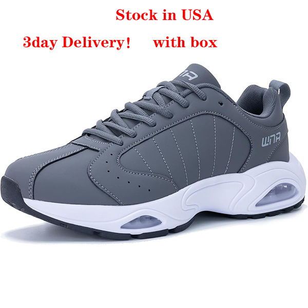 Designer Shoes High Quality Mens Running Shoes Air Athletic Fashion Leather Sneakers Comfortable Non Slip Walking Jogging Workout Gym Sports Shoe