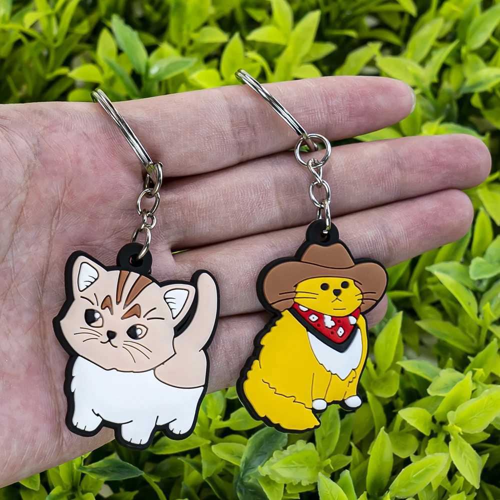 1 Animal Keychain Cute Black Cat Duck Dog Fun Style Duck Keychain Used for Car Rental Key Accessories Children Love Key Decoration W250411