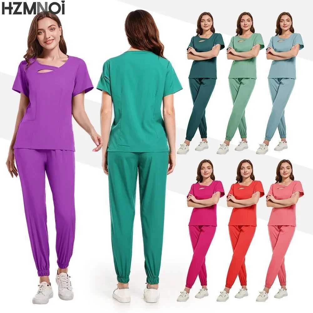 Unisex Medical Uniforms Men Women Nursing Clothes Beauty Come Nurse Scrubs Sets Doctor Dentist Workwear Clinical Tops Pants X2504101