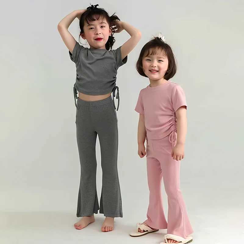Girls clothing set summer set childrens short sleeved T-shirt top+pants set cute childrens pants casual clothing set 3-9TXJ250410