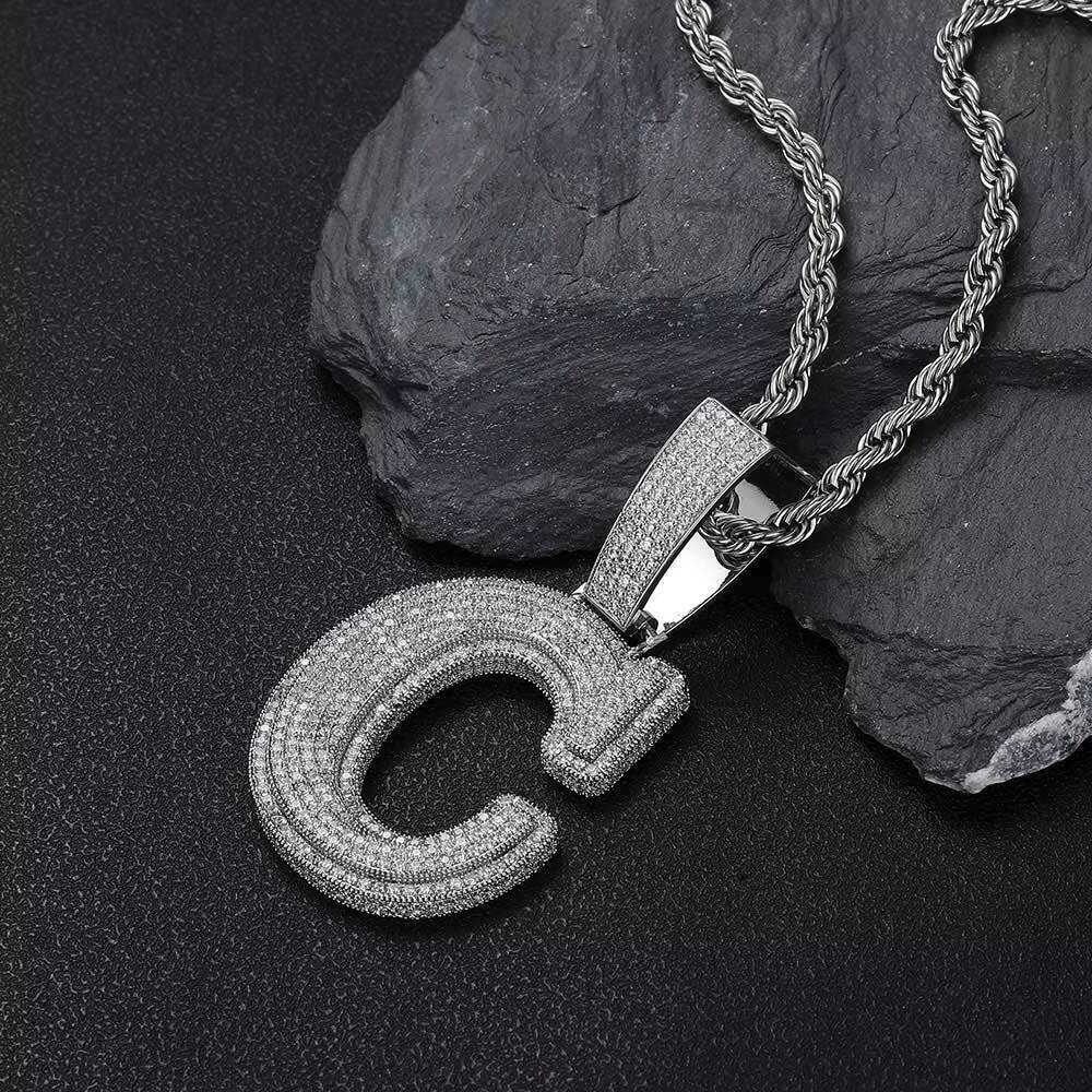 NUOYA New Style Capital Full Moissanite Letter Custom Iced Out Pendants Charms Diamond Pendant Custom Hip Hop Jewelry Customizable
