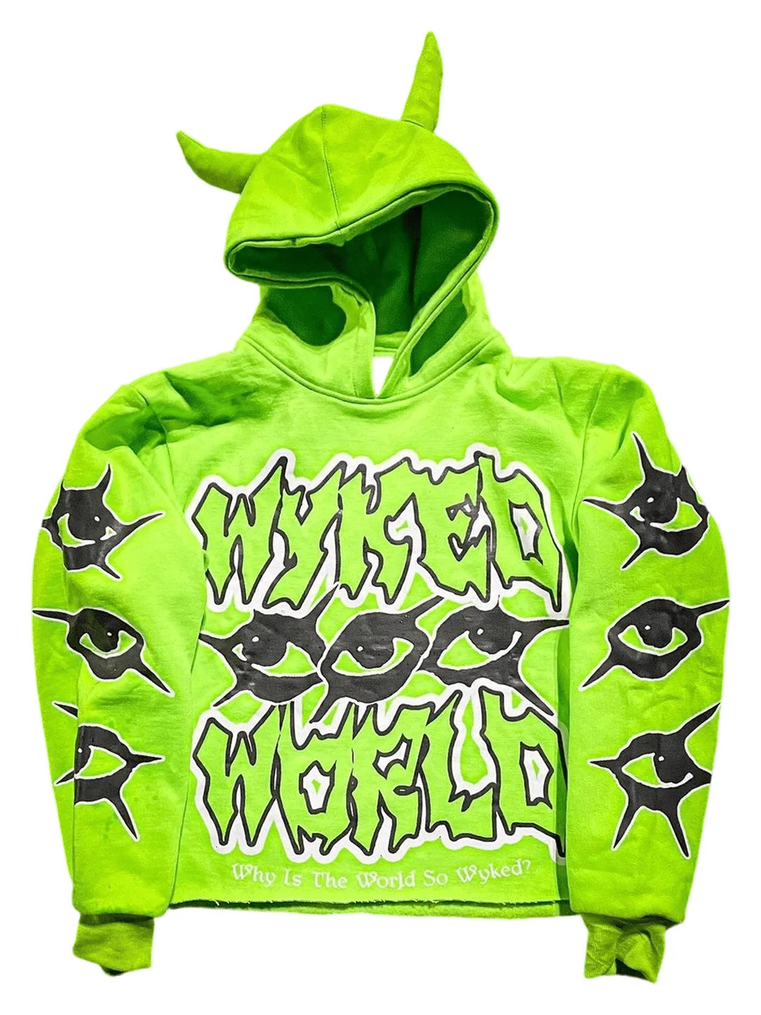 Harajuku Y2K Hoodie with Horn Hat for Men Funny Printed Casual Top 251110