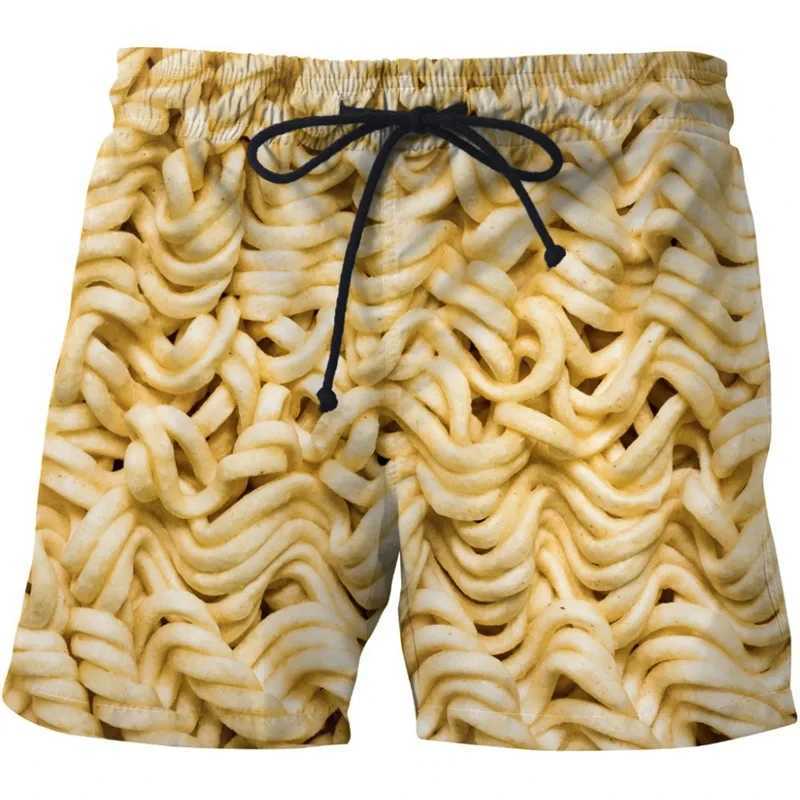 Interesting Fat Beef Hot Dog Mens 3D Printed Shorts Street Hip Hop Beach Shorts Skateboarding Swimming Shorts Womens ShortsW250410