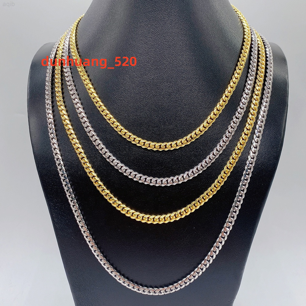 2025 New European and American trendy hip-hop Cuban necklace