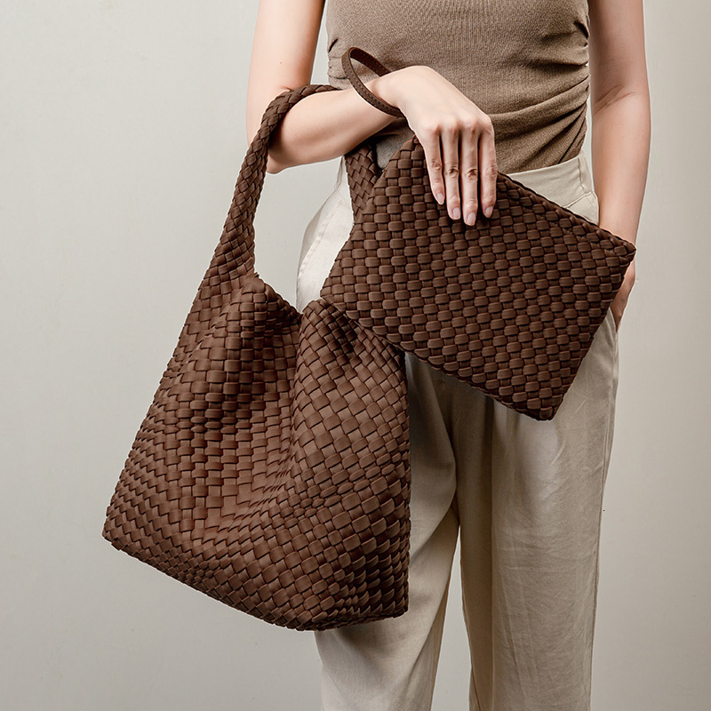 Guguo Free Shipping New Designer Bag Handmade Woven Bag Diving Material Waterproof Large Capacity Shoulder Bag Versatile Mother-daughter Underarm Bag