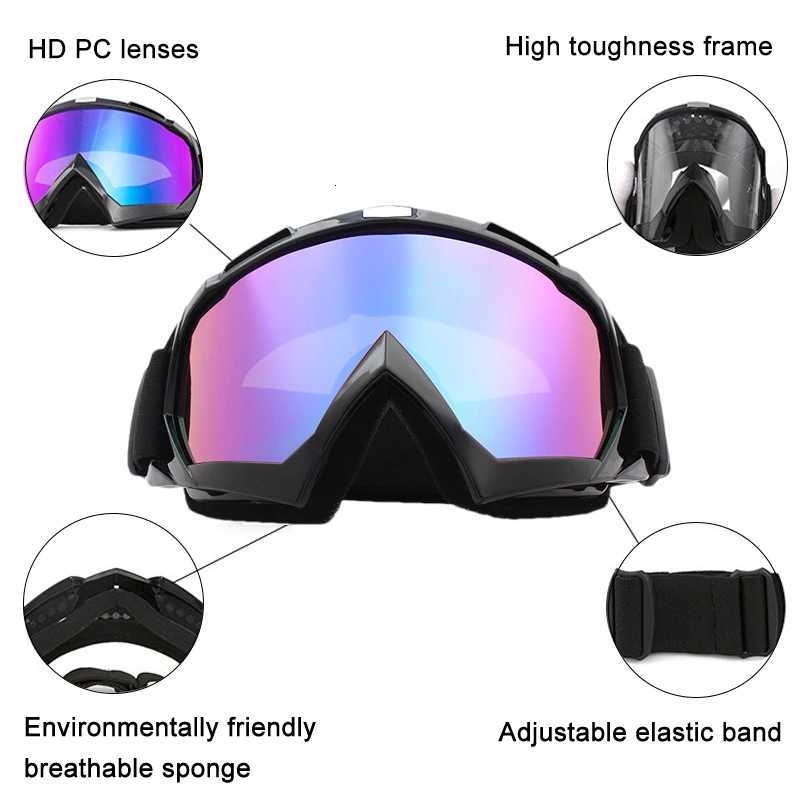 Skiing Goggles Windproof Cycling Motorcycle Goggles Anti-Fog Ski Goggles Snowmobile Eyewear Outdoor Sport Snow Snowboard Glasses K251110