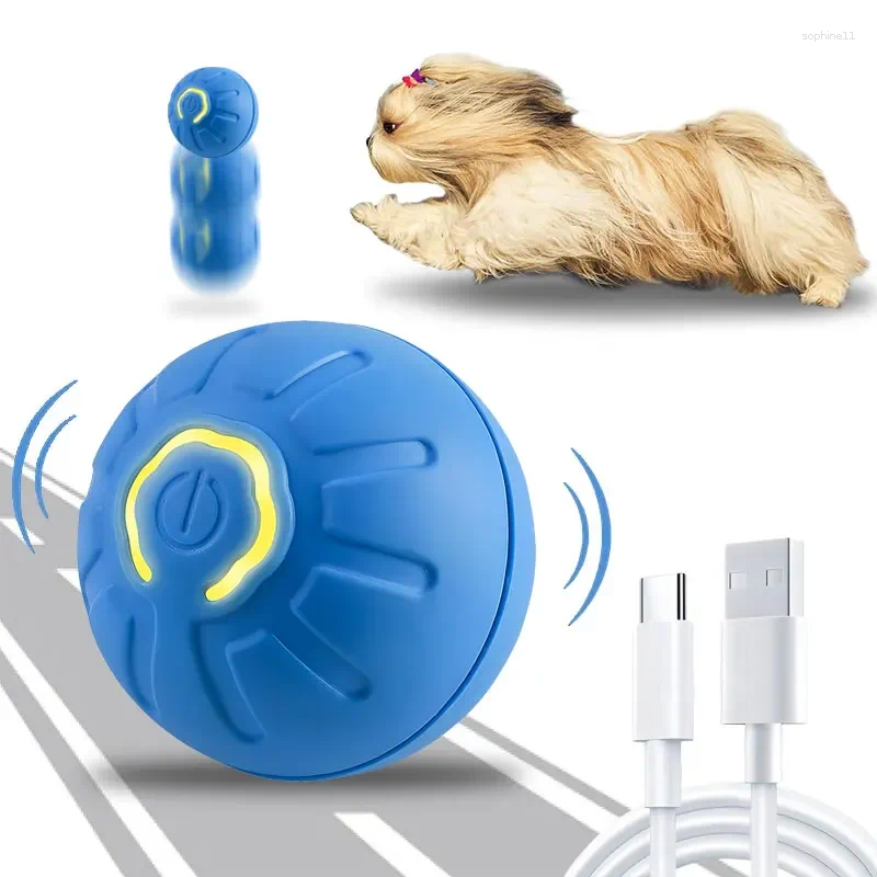 Update Pet Ball For Dogs Interactive Dog Toy Durable Automatic Rolling With Led Flash Lights Small Large Breed