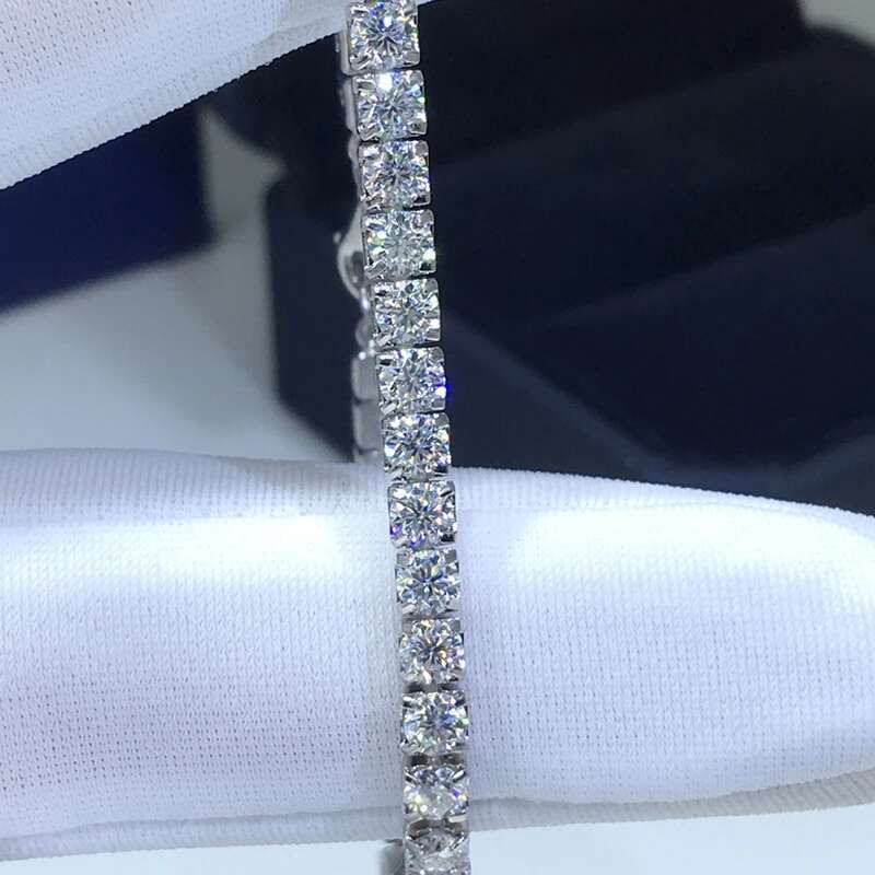 Luomansi Real 3MM D Moissanite Tennis Bracelet Passed the Diamond Test S925 Silver Jewelry Wedding Party Birthday Gift 16+5CM