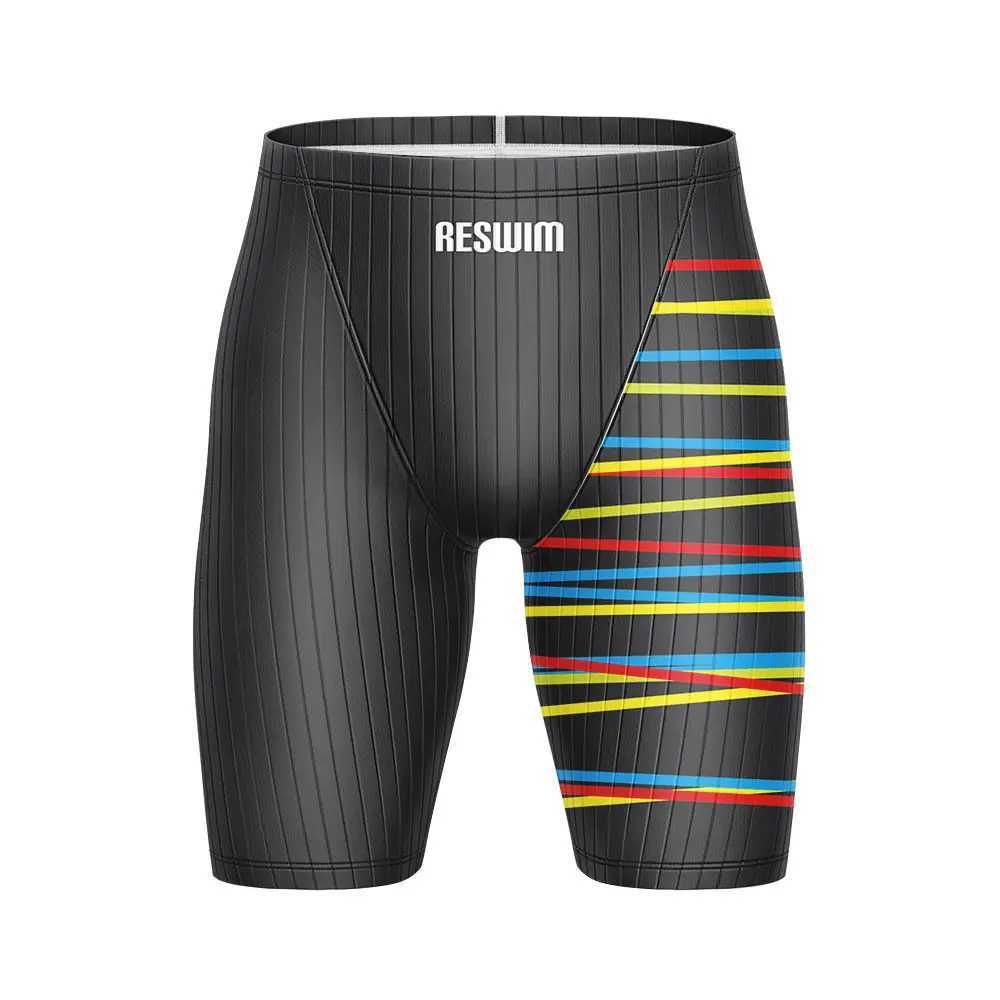 New mens interference machine sports training swimsuit short swimsuit dry swimsuit beach leggings short quick drying Lycra surfing pantsW250410