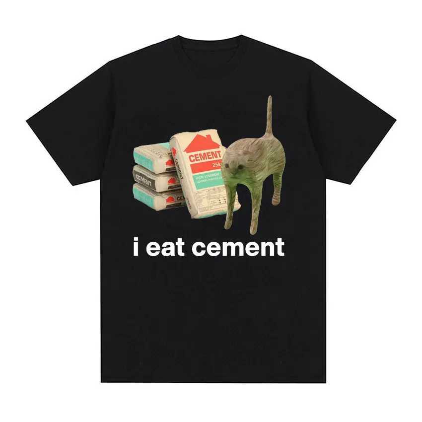 I am related to the radiation fun cat meme T-shirt short sleeved mens retro T-shirt and mens O-neck 100% pure cotton T-shirt M250411