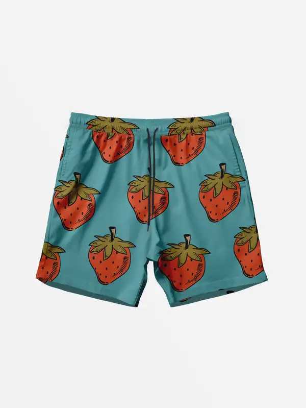 Mens Hawaiian swimming dry 3D fruit printed beach shorts for quick drying outdoor leisure sports shorts fashionable mens shortsW250410
