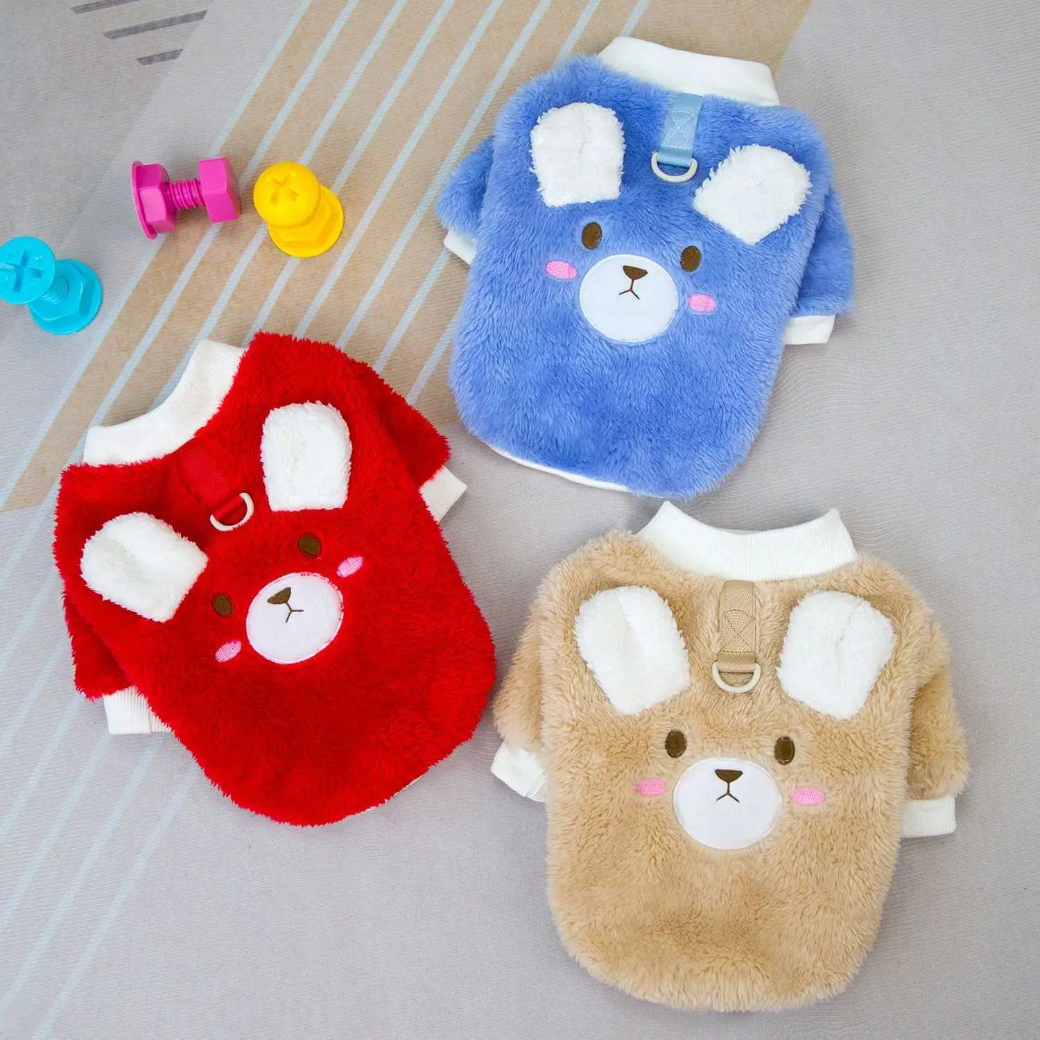 3D Bear Designer Small Dog Sweater Winter Plush Clothing for Dogs Puppy Soft Coat Fleece Warm Clothes for Poodle Cat CostumeM251111