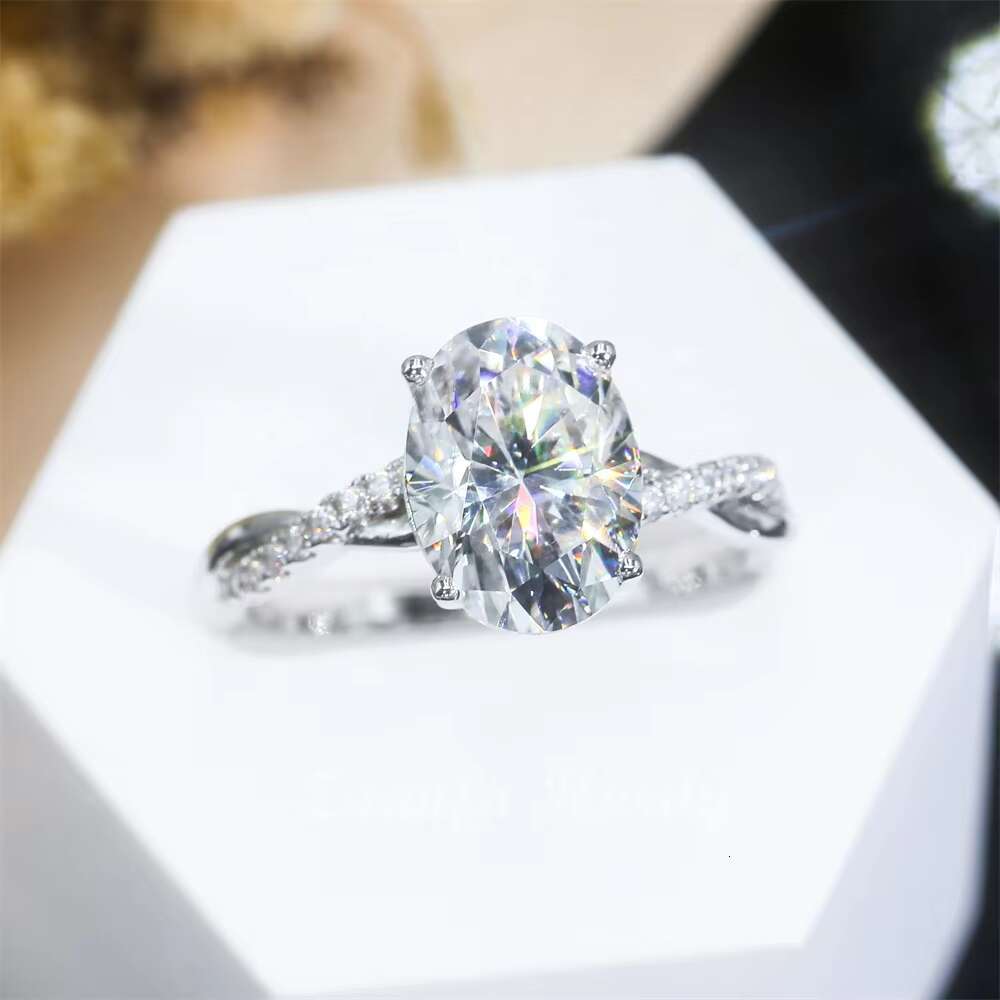 Wholesale Price S925 9K 14K 18K Solid Gold Wedding Jewelry OS 8*10mm Engagement Jewelry 3ct Big Moissanite Diamond Ring