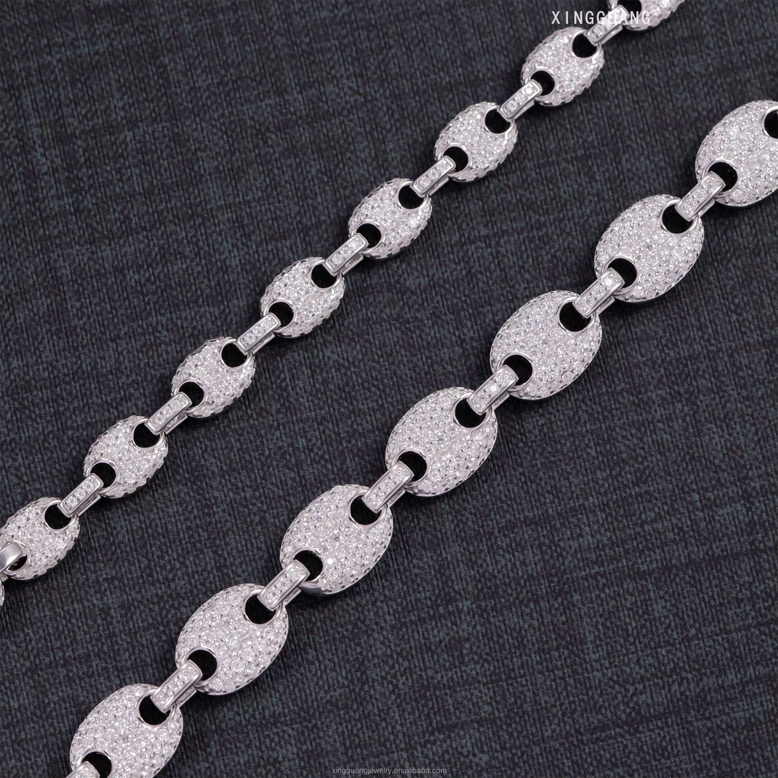 Popular Moissanite Bracelet 6mm 8mm Wide Hip Hop Bracelet S925 Silver VVS Moissanite Diamond Cuban Bracelet for Men Women