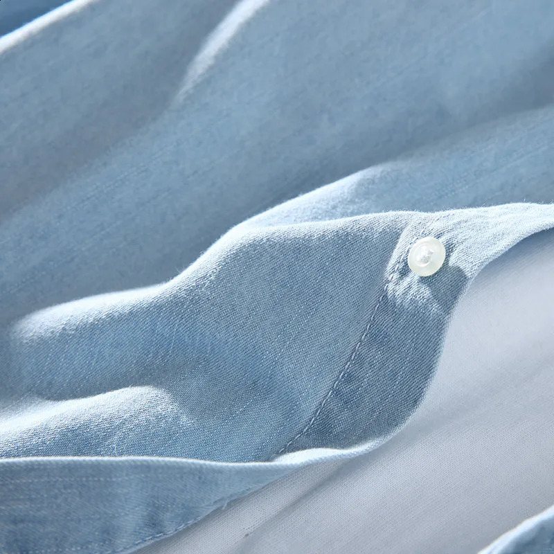 3 colors 2024 mens casual denim shirt fashionable cotton ultrathin suitable for long sleeved clothing 250411e