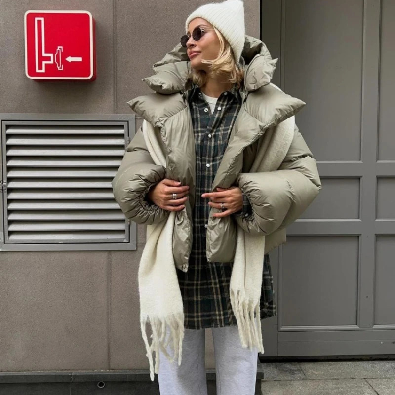 in Winter Warm Cotton Puffer Jackets Womens Loose Parkas Coat Vintage Bread Jacket Outwear Office Ladies Quilted Clothing 251110