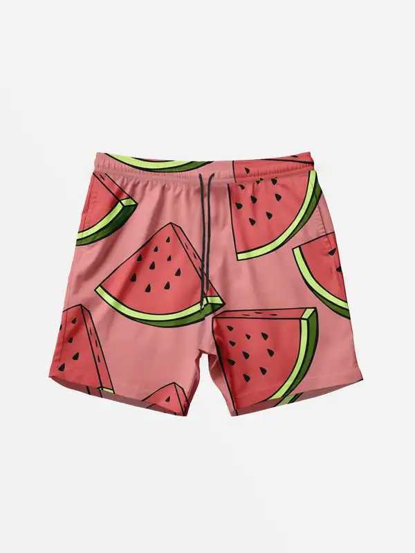 Mens Hawaiian swimming dry 3D fruit printed beach shorts for quick drying outdoor leisure sports shorts fashionable mens shortsW250410