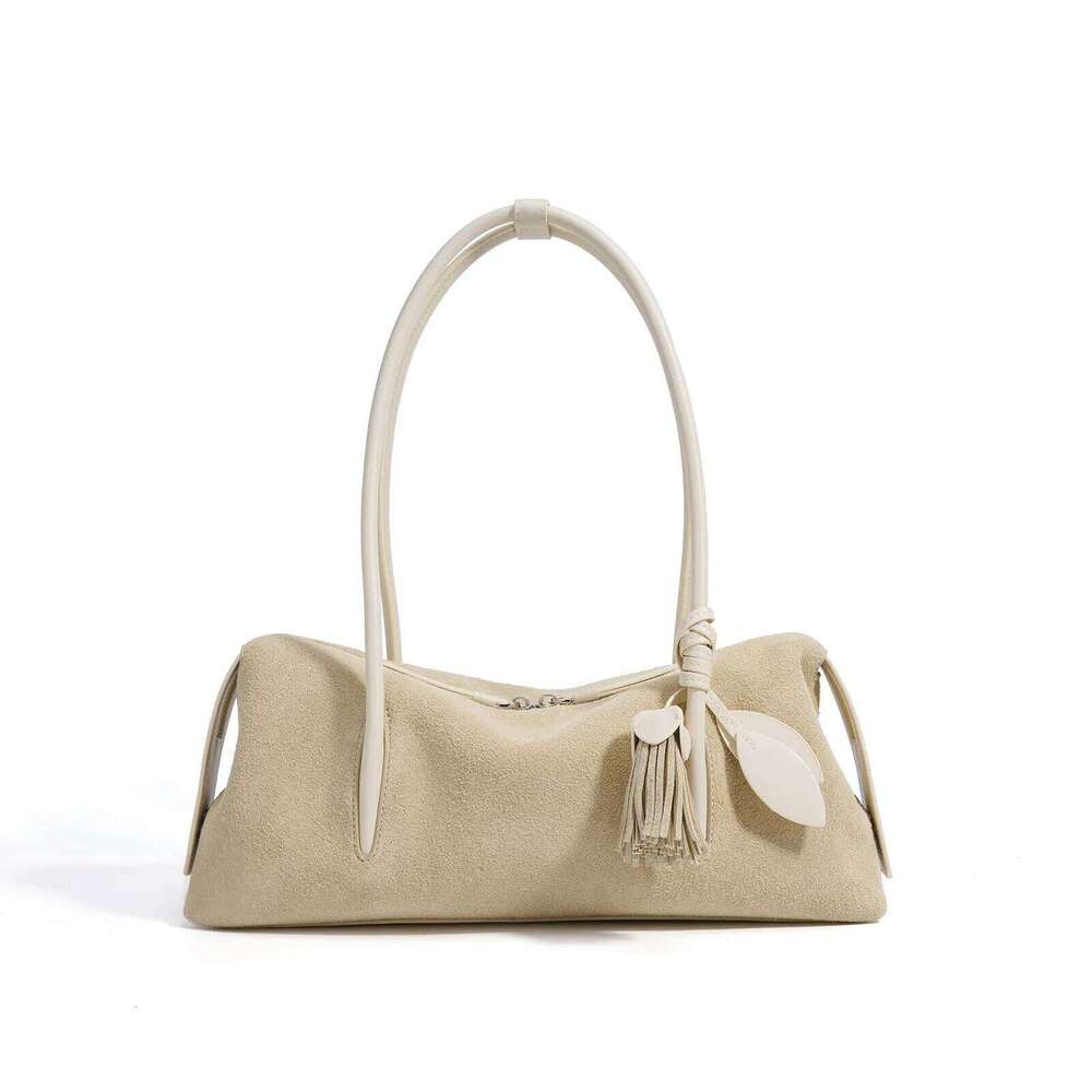 Suede Leather Bagutte 2025 Autumn Winter Minimalist Unique Single Shoulder Bag Slouchy Casual Underarm High Quality Handbag