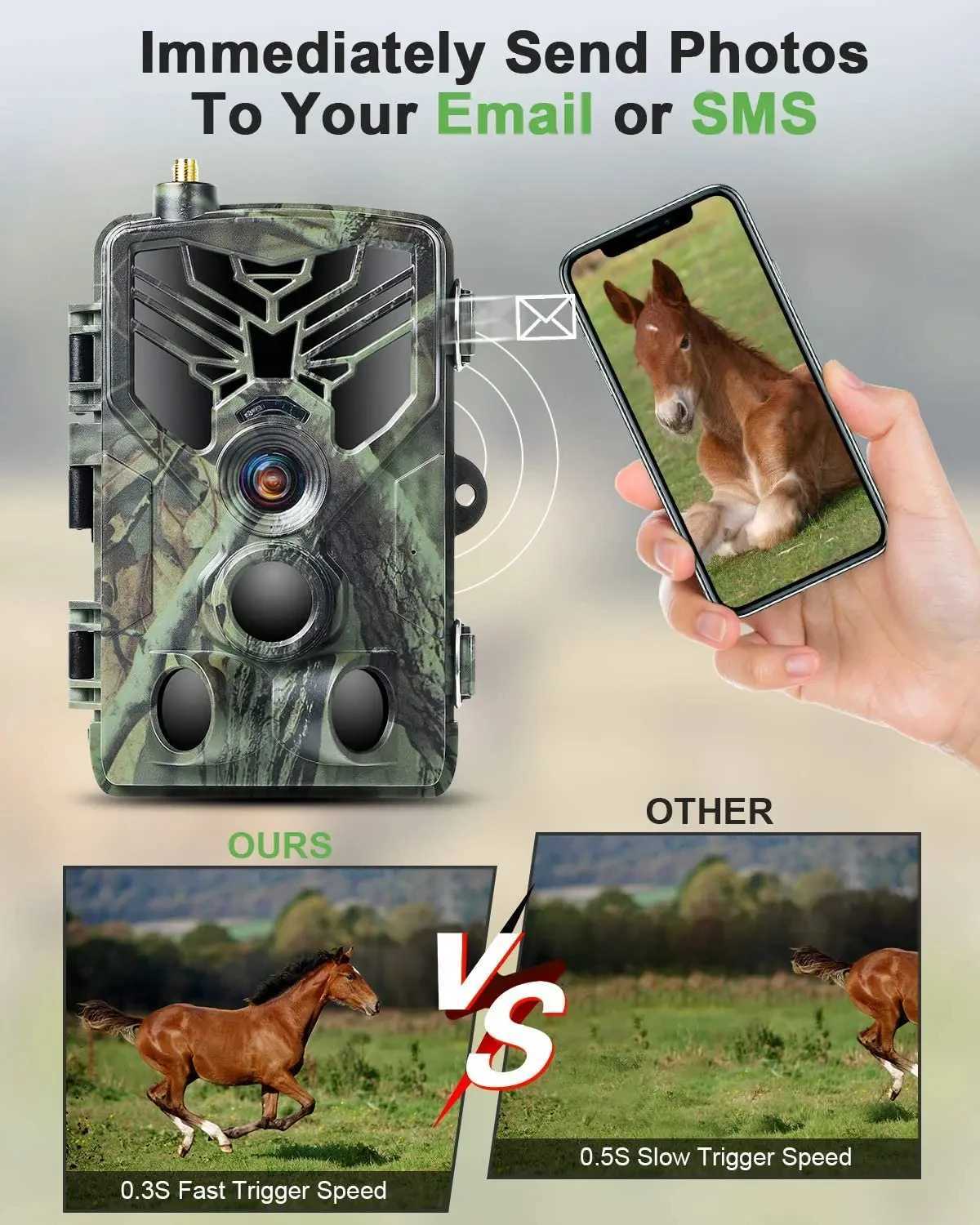 Free application cloud service tracking camera 4G 2K 30MP wildlife hunting camera night vision cellular wireless monitoring HC810Plus X2504111