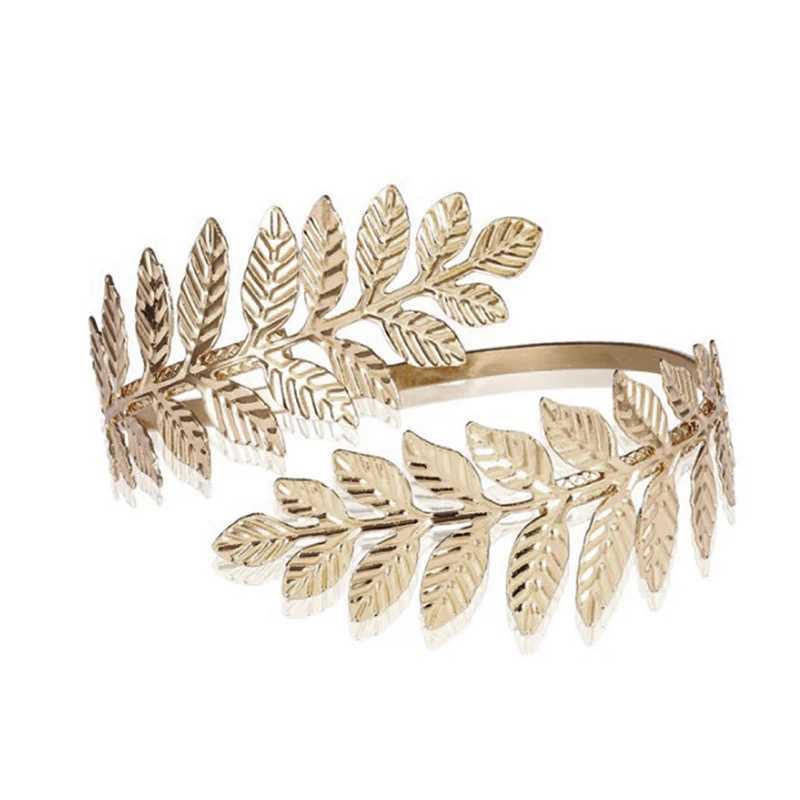 Metal Greek Roman Laurel Leaf Bracelet Armband Upper Arm Cuff ArmletC250410