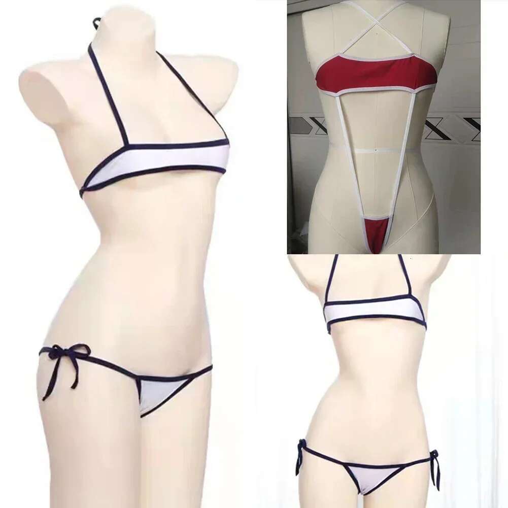 Porno Erotic Micro-Thong Bikinis Women Sexy Swimsuit Biquinis Bandage Swimwear Bikini Set Bathing Suit Swimming