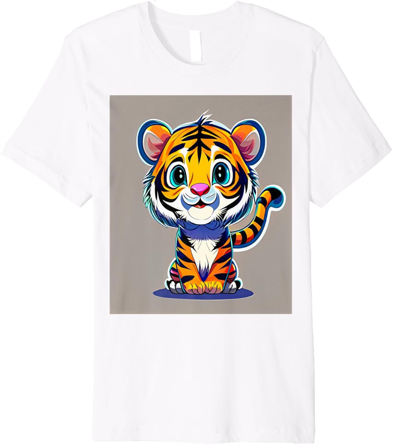 T shirt for Mens A cute Tiger Premium Graphic Tee Casual Tops Clothes Short sleeve cool