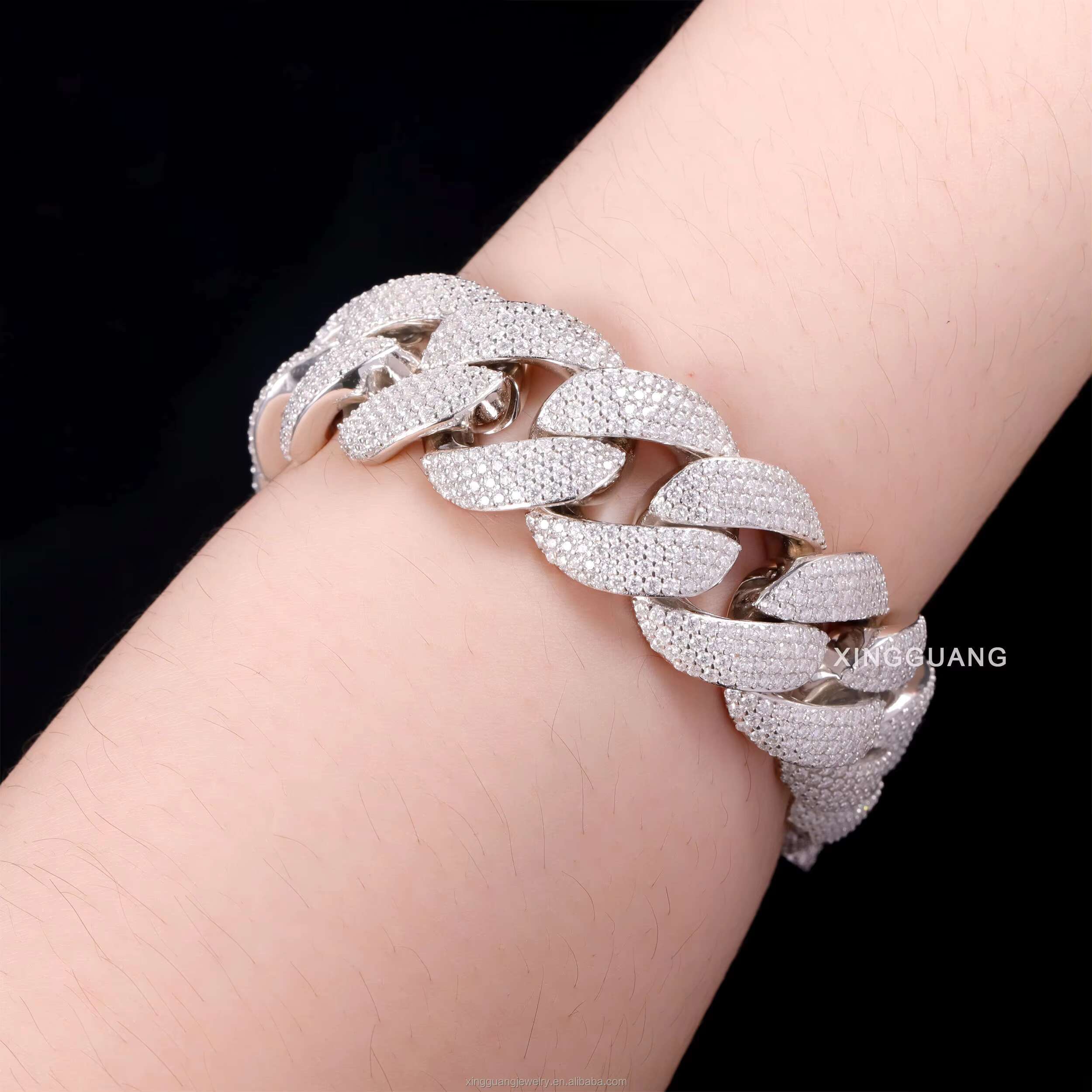 High Quality 20MM Width Miami Big Heavy Cuban Necklace 925 Sterling Silver VVS Moissanite Hip Hop Jewelry Men Cuban Link Chain