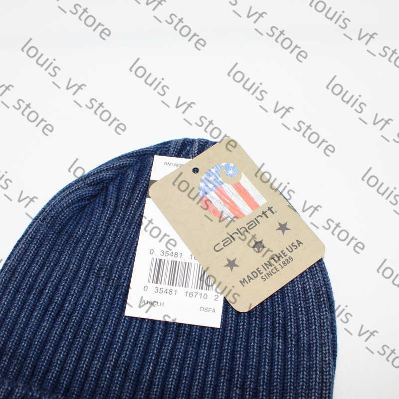 Washed Old Striped Tooling Label Dome Brimless Hat Mens and Womens Damp Cold Knitted Wool H250411