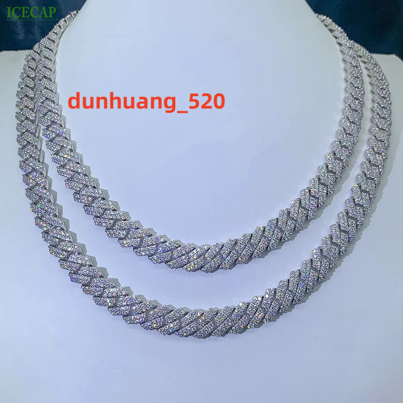 Fashion 2024 Sell Jewelry Ice Out Vvs Diamond Hip Hop Cuban Link Chain S925 Sterling Silver Moissanite Cuban Chain Necklace