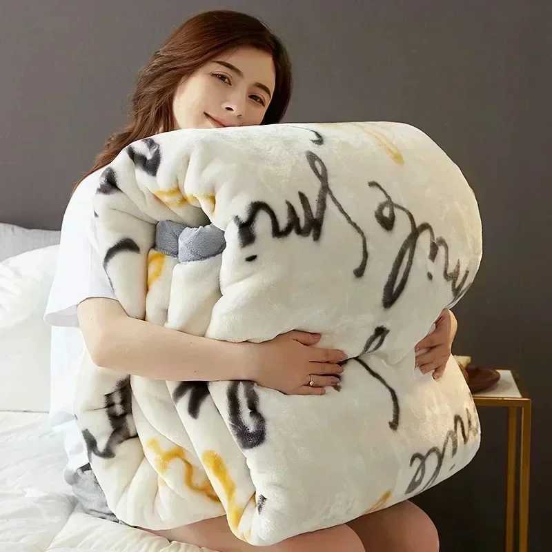 High-end Printed Warm Raschel Blankets for Winter Super Soft Warmth Weighted Blanket High-quty Antistatic Skin Friendly Duvet C251111