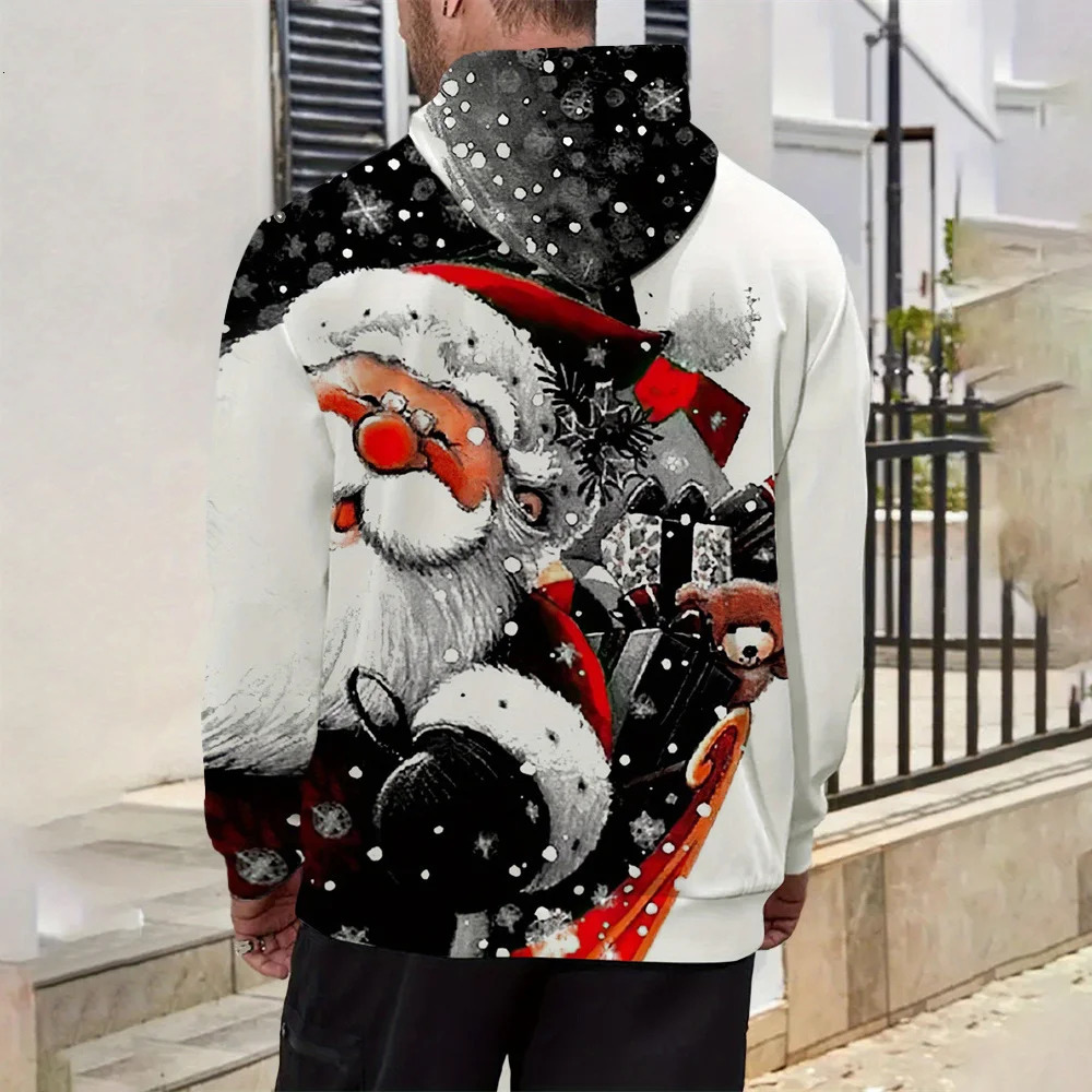 Christmas Mens Hooded Sweatshirts Year Fashion Sweatshirts Casual Streetwear Christmas-Print Sweatshirts Hooded Shirt 251106