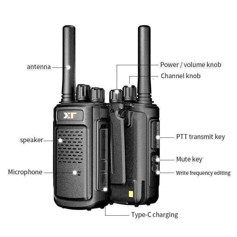XF-888S 8W 5200mAh Walkie Talkie Two-way Ra UHF 400-470MHz 16CH Walkie-talkie Ras Transceiver Match Baofeng Ra H251111