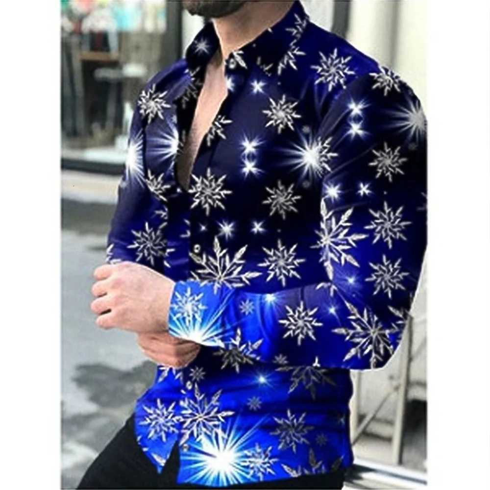 Mens Long Sleeve Shirt Casual All-match Fashion Street Mens Shirt Lapel Single-breasted Long Sleeve Top Mens Clothing K251110