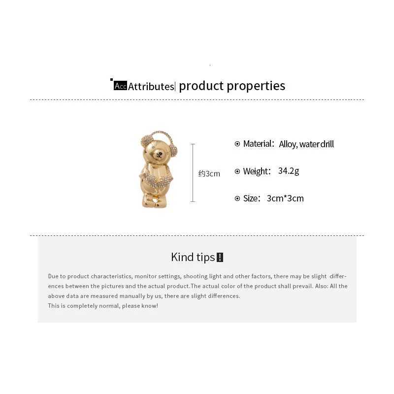 Luxury Letter M Bear Brooch Pins for Women Men Luxury Inlaid Rhinestone Brooch Class Suit Pins Party Wedding Fashion Accessory Gifts Y251111