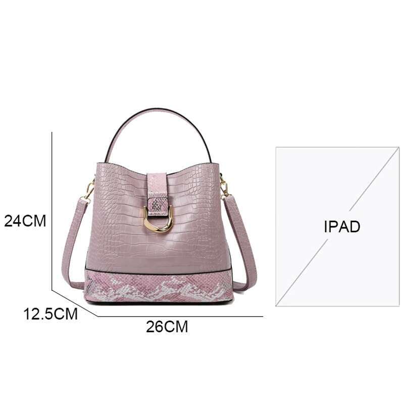 2024 New Soft Leather Bags Designer Handbag Brand High Quality Crocodile Pattern Women Crossbody Shoulder Bag Sac A Main