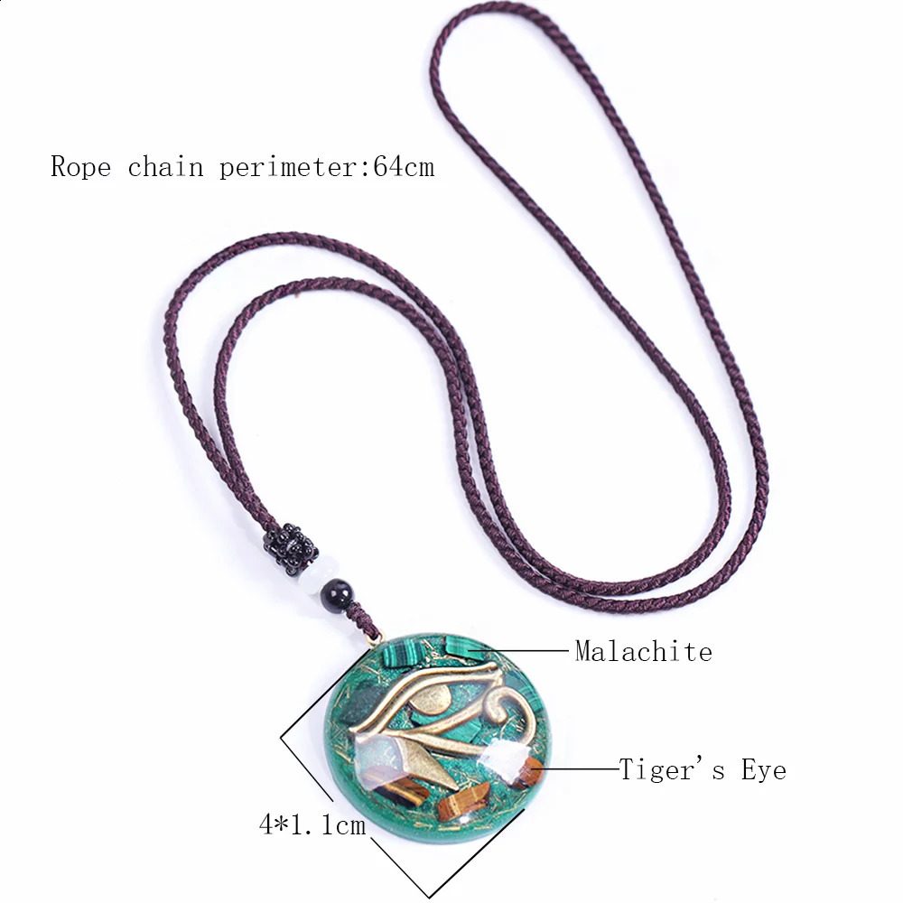Eye of Horus pendant from ancient Egypt suitable for both women and men glowing Orgone energy necklace peacock spirit healing jewelry 250408