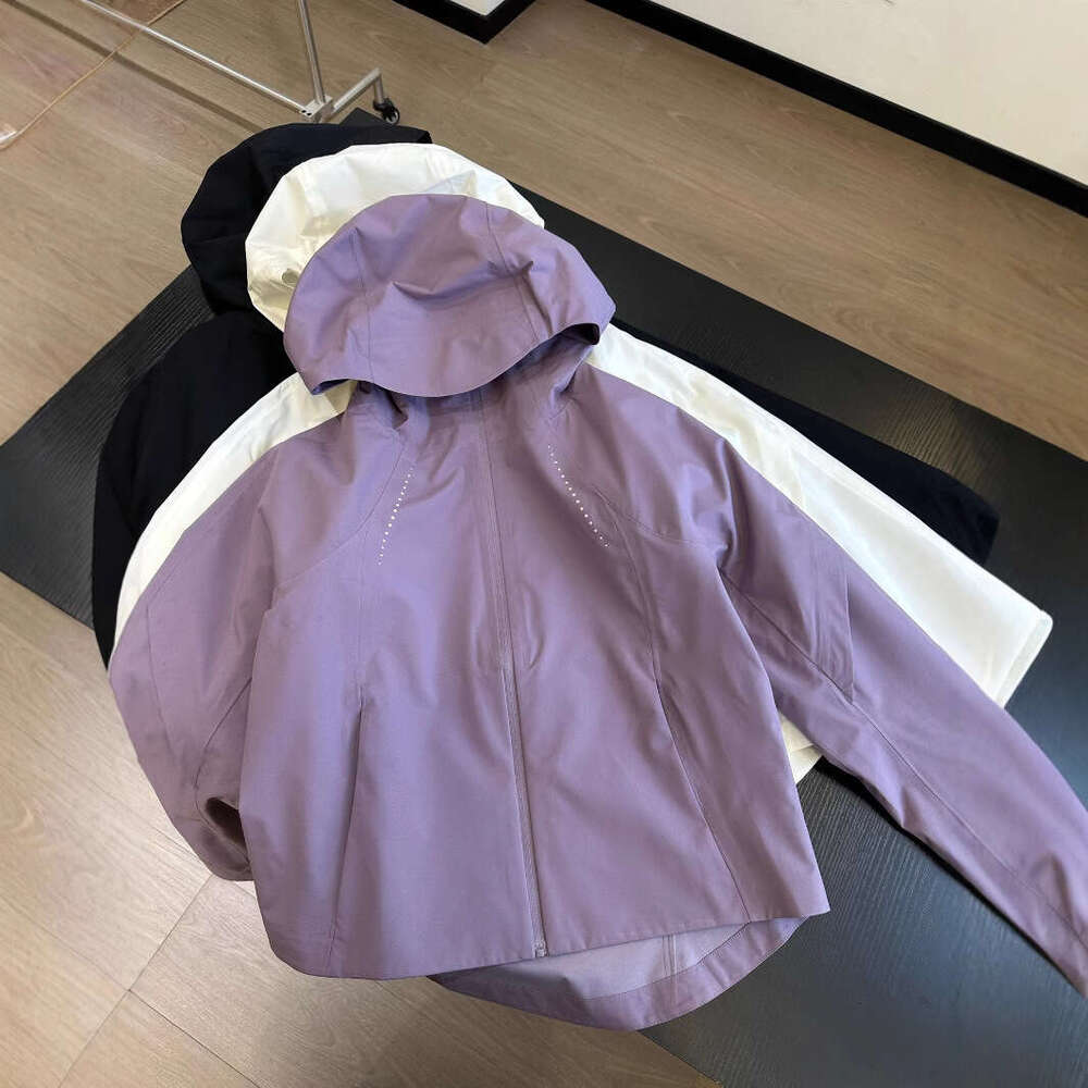 Designer Clothing LU Home Same Waterproof Sports Windproof Hooded Short Rainproof Outdoor Rain Jacket For Women