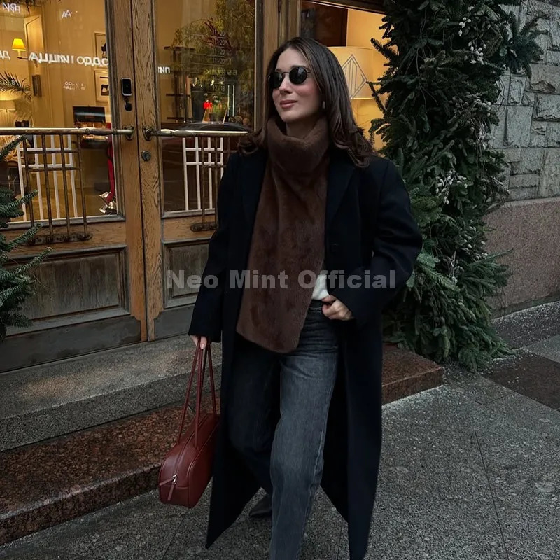 Neo Mint Eco Mink Fur Tank Top Sleeveless Jacket Coat Women Fashion Faux Fur Sable Vest Crop Autumn Winter Turtleneck 251110