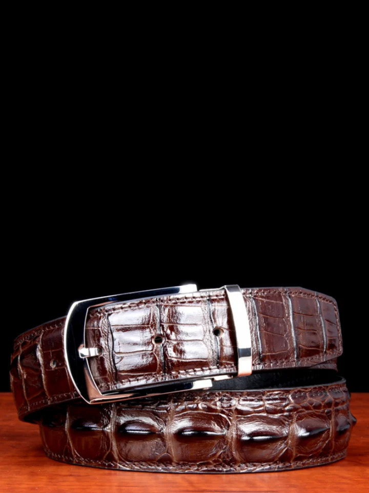 Men High Quality Pattern Cowhide Genuine Leather Belt Vintage Business Work Pin Buckle Waistband For Suit Pants Belts 251031