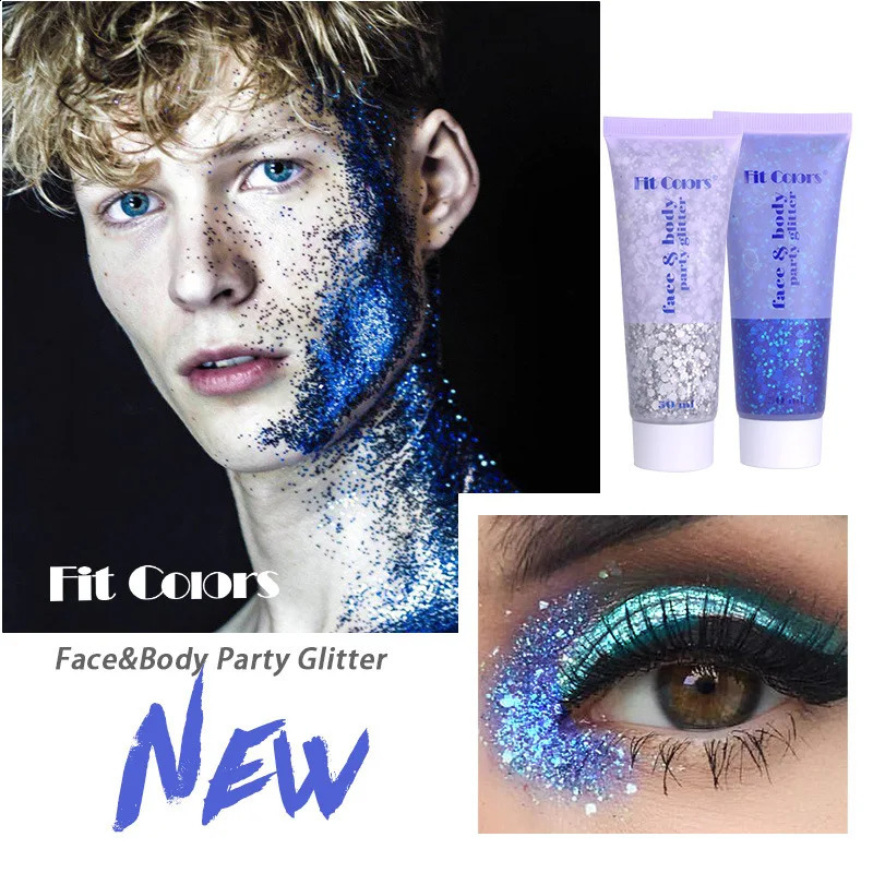 Fit Colors 14 colors Glitter Gel Merman Scale Face Body Lip Glitter Eyeshadow Polarizing Stage Makeup ins Style 250410