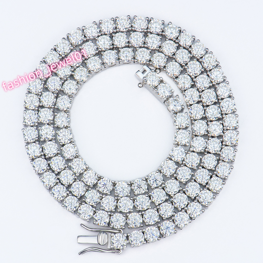Xingyue 4mm Wholesale Men Women Hip-hop Jewelry 925 Sterling Silver Gra Vvs Mossanite Moissanite Diamond Tennis Chain Necklace