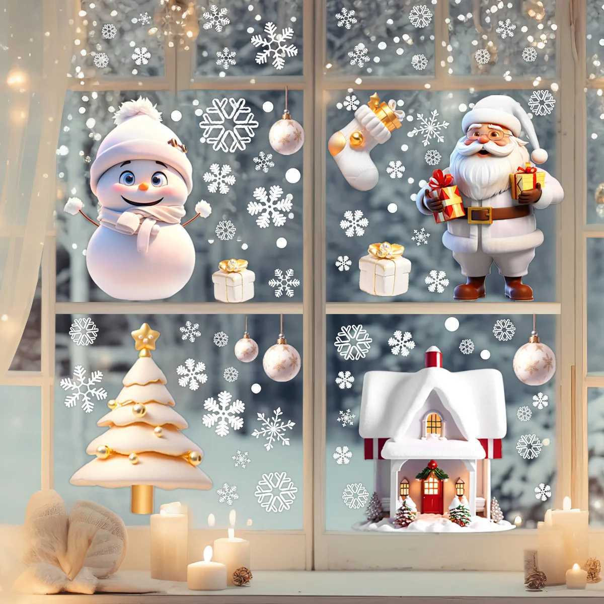 Christmas Window Sticker Merry New Year Decorations For Home 2026 Cristmas Ornament Xmas Navidad Natal Gifts Festive 2025M251111