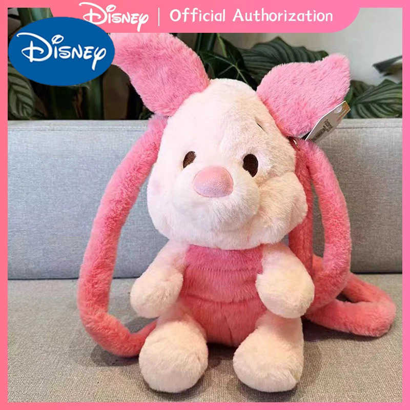 Disney 30CM Disney Winnie The Pooh Piglet Plush Toy Bag Knapsack Cute Cartoon Animal Doll Anime Companion Memorable Birthday Gift Y2504011