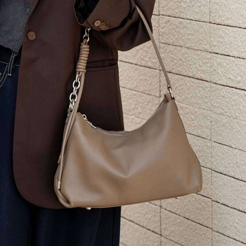 Hifashion Vintage Cow Genuine Leather Soft Hobo Shoulder Bags For Women 2025 Luxury Designer Half Moon Crossbody Ladies Handbags