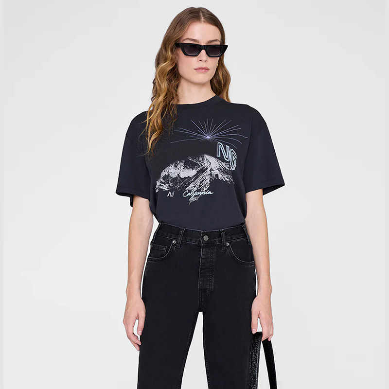 26ss Landscape Letter Print Cotton Tees Round Neck Designer Short Sleeve T-Shirt Women Designer Fashion T Shirts